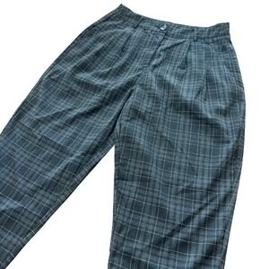 Disturbia Grey Plaid High Waisted Pleated Tapered Trousers Alt Goth Womens US 8